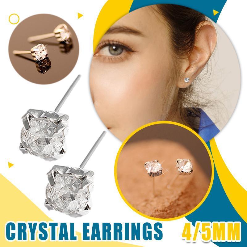 V528-XY00421-5MM19EJ-295947-202510011145-00 4/5mm Cushion Lab-Created Diamond Stud Earrings Women's 14K White Gold Finish - 5MM - Image 1