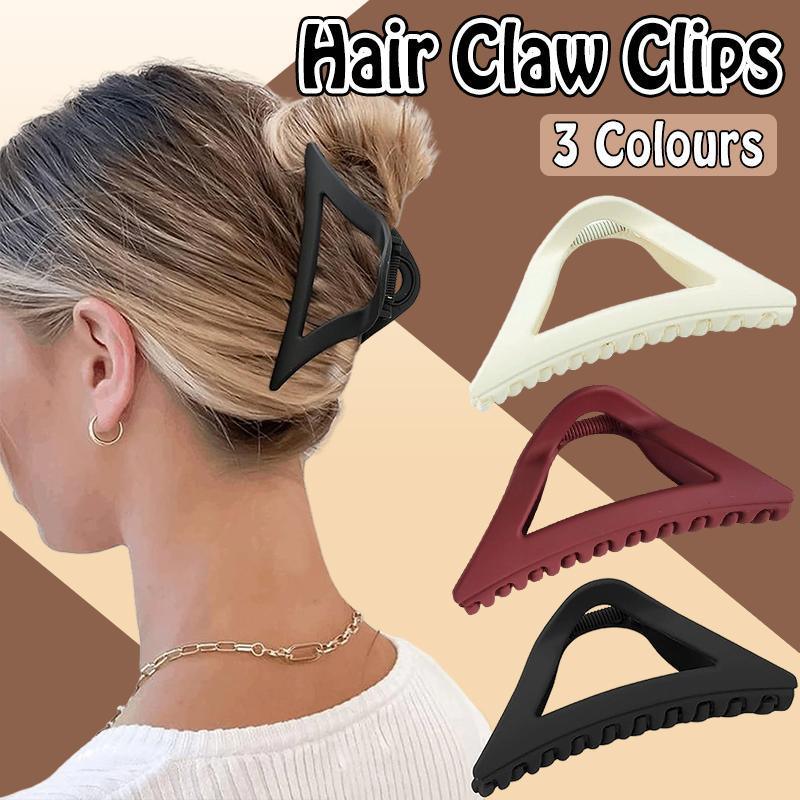 V528-ZK00215-BLACK-560871-202509301309-00 Women's Simple Hair Claws Clip Large Geometric Barrette Ponytail Clamp Hairpin - Black - Image 1