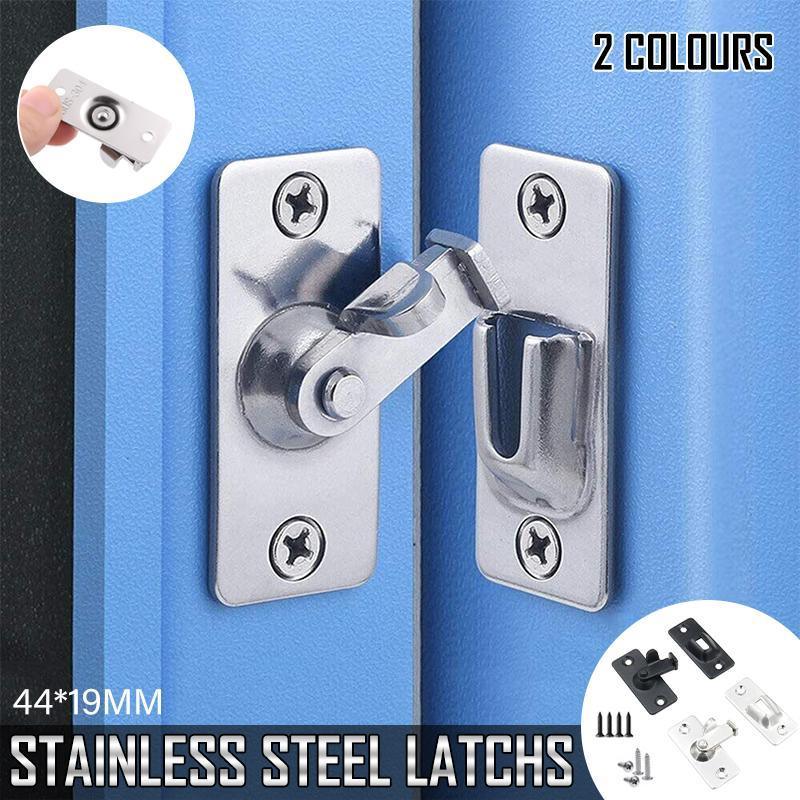 V528-ZK00426-BLACK-2PCS-736924-202509302327-00 90 Degree Sliding Door Lock Hasp - Stainless Steel Corner Latch - Black-2PCS - Image 1