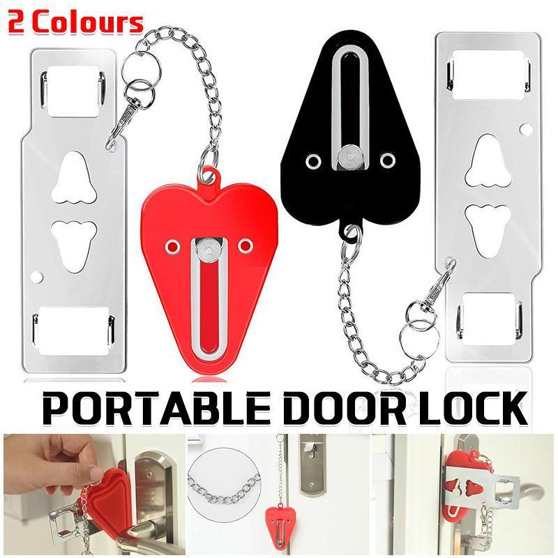 V528-ZK00428-BLACK-960719-202510010318-00 Portable Door Lock for Travel Hotel Home Security Addalock Style Lock - Black - Image 1