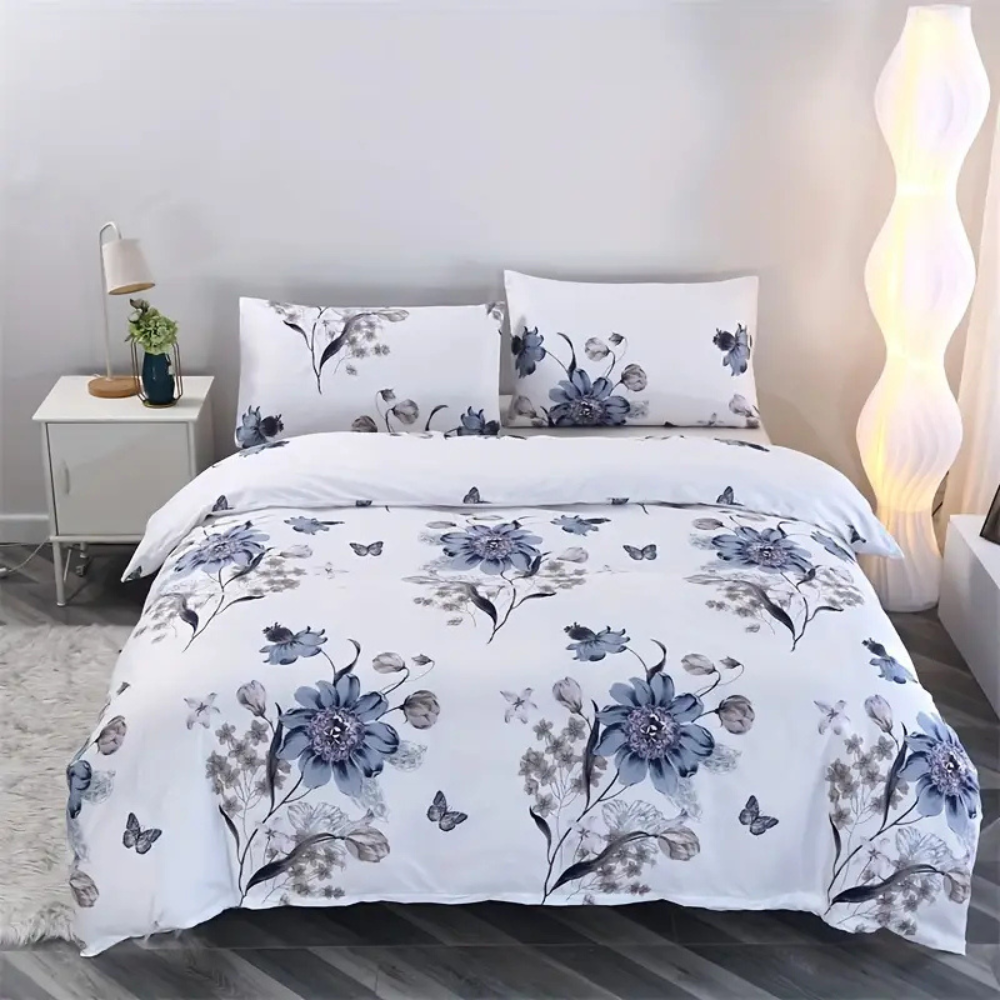 V535-QC-EVER-FLORA-SK-202508221330-00 Dreamfields - Ever Floral Quilt Cover Set - (3pcs, Super King Size) - Image 1