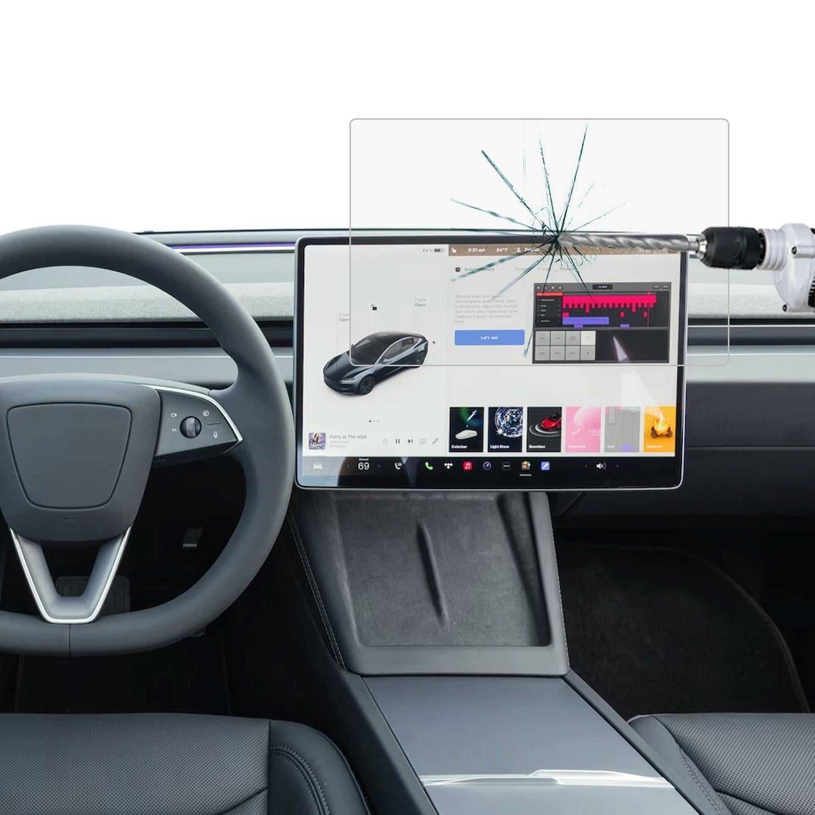 V562-109005600ADE-202508281145-00 Tempered Glass Film for Car Navigator - Protective - For Tesla Model 3 2024 - Image 1