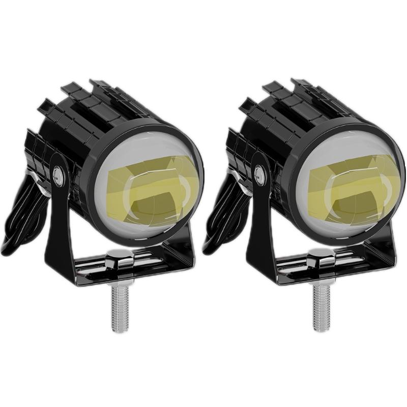 V562-2040405060DBT-202508290226-00 1Pair 12V - 85V Motorcycle Headlights Dual - Colour Automotive Led Working Headlights Colour: White + White Light With Flashing - Yellow + White Light With Flashing - Image 1