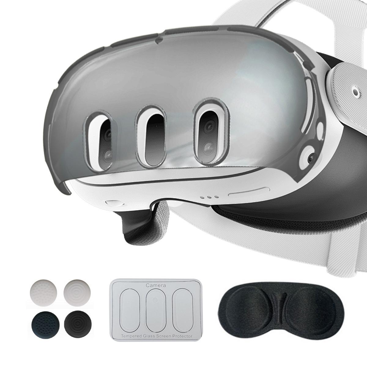 V562-2111354060DBT-202508290121-00 Glitter Protective Shell for Meta Quest 3 - 7 in 1 - 7 In 1 Ordinary Transparent Black - Image 1