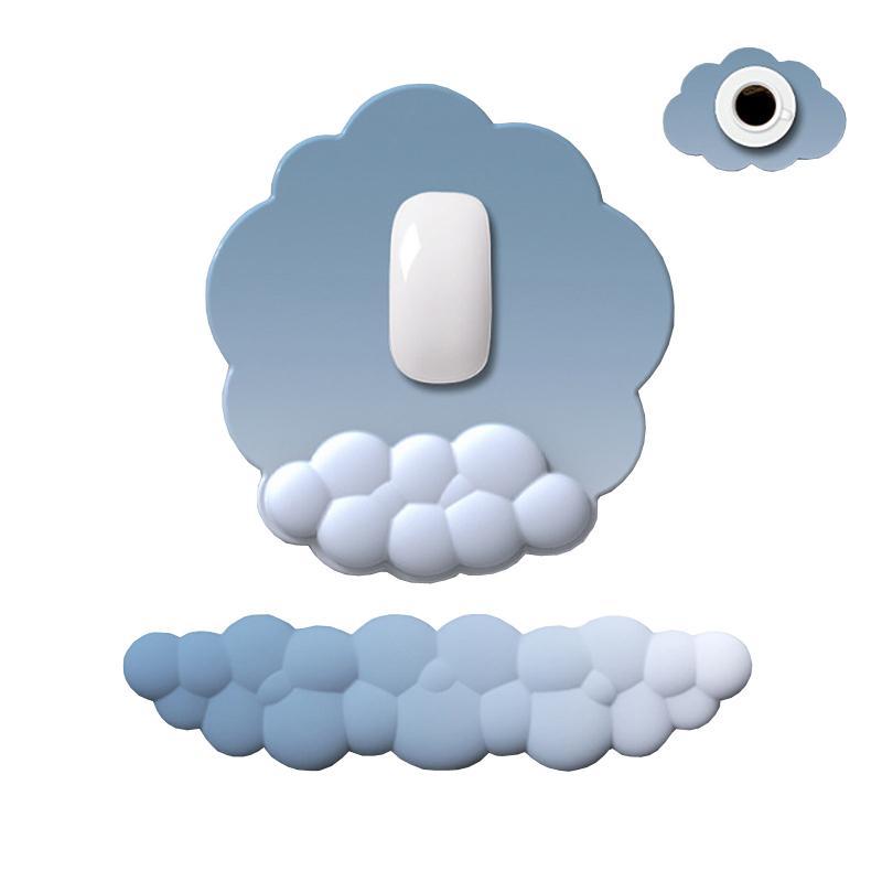 V562-2175385060DBT-202508291454-00 3 Piece Cloudy Gradient Memory Foam Wrist & Mouse Pad Set Blue+Gray - Blue+Gray - Image 1