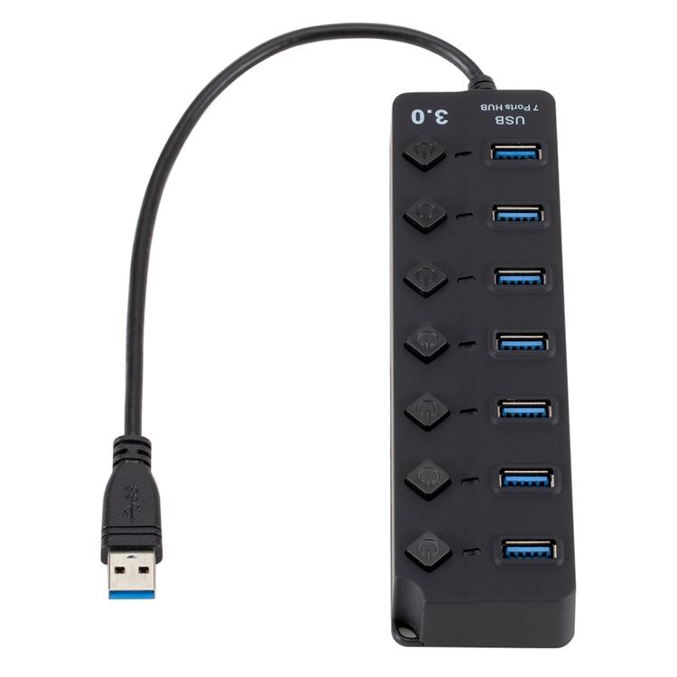 V562-3166CBM-202508280415-00 7-Port Usb 3.0 Hub With Switch For Pc / Laptop - Image 1