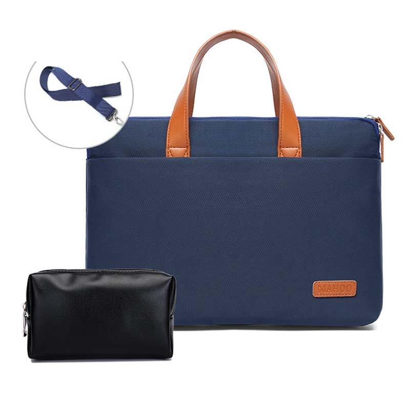 V562-5034943060DBT-202508271126-00 Ultra-thin Macbook Laptop Messenger Bag - Dark Blue & Black 13.3-14 Inches - Image 1