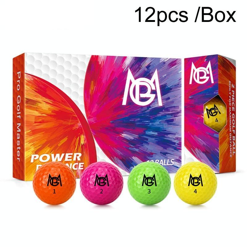 V562-86654060DBT-202508271326-00 12-pack Double Layer Golf Practice Balls - Colourful Competition Set - Image 1