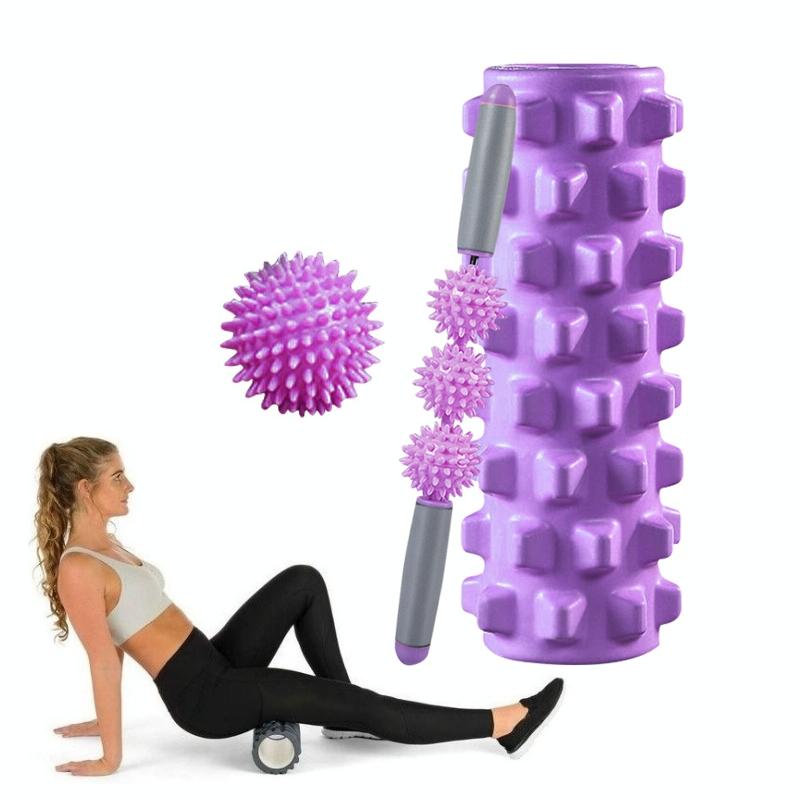 V562-9095826650DBT-202508280235-00 3-In-1 Eva Foam Roller Set 45Cm Length Purple Wolf Tooth - Image 1
