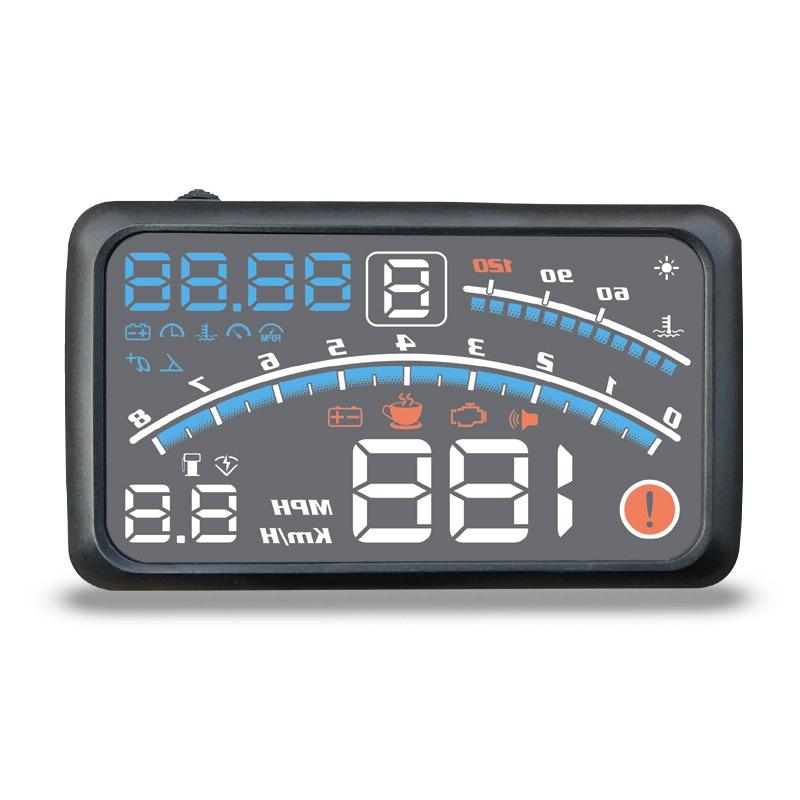 V562-9163PRC-202508272315-00 5.5 Inch Obd Hud Head Up Display Speed Alarm Shift Reminder Time Display - Image 1