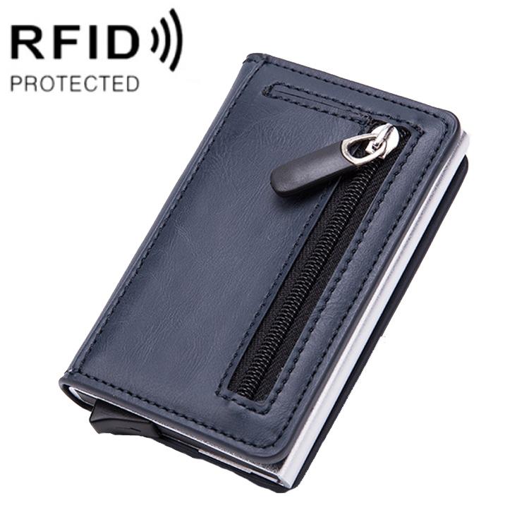 V562-A1009682950DBT-202508281316-00 Stainless Steel Rfid Credit Card Holder - Compact Design - Blue - Image 1