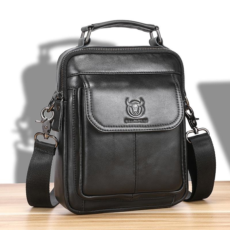 V562-A1029754060DBT-202508291035-00 Large Capacity Retro Cowhide Crossbody Bag - Black - Image 1