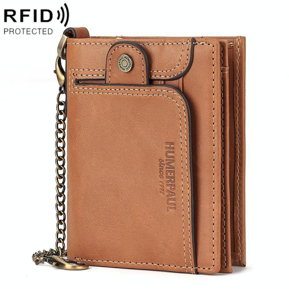 V562-A1030262060DBT-202508281445-00 Anti-magnetic Rfid Men Wallet - Secure Protection - Khaki - Image 1