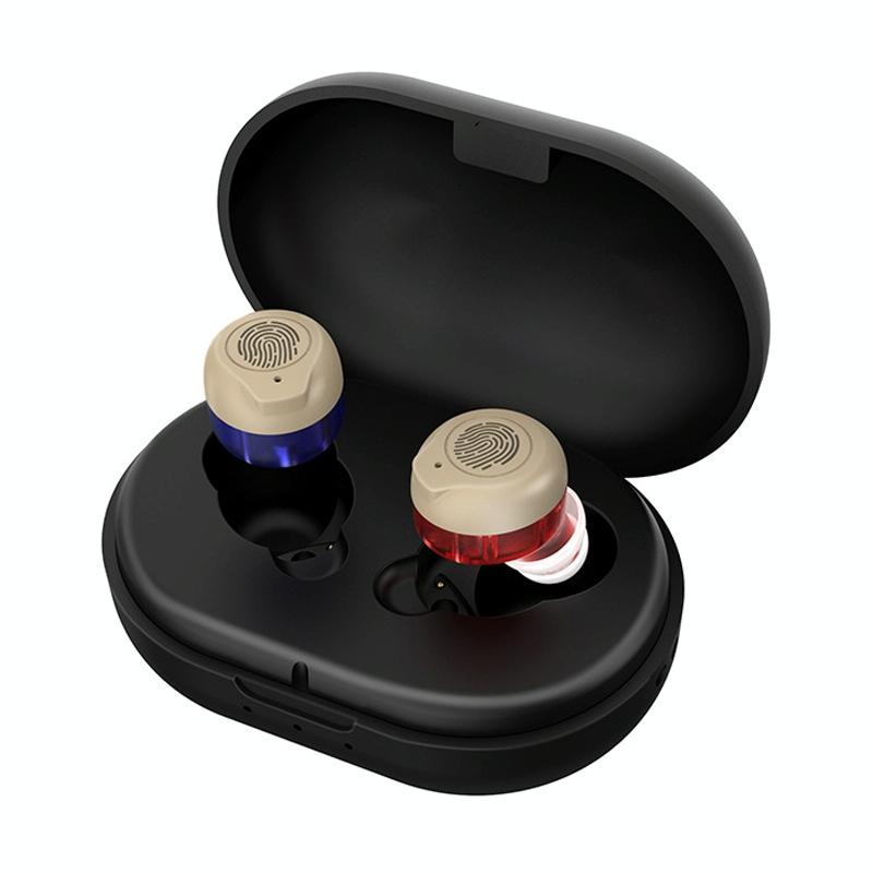 V562-A1045503060DBT-202508290310-00 Wireless Magnetic Hearing Aid Elderly Sound Amplifier - Red Blue + Black - Image 1