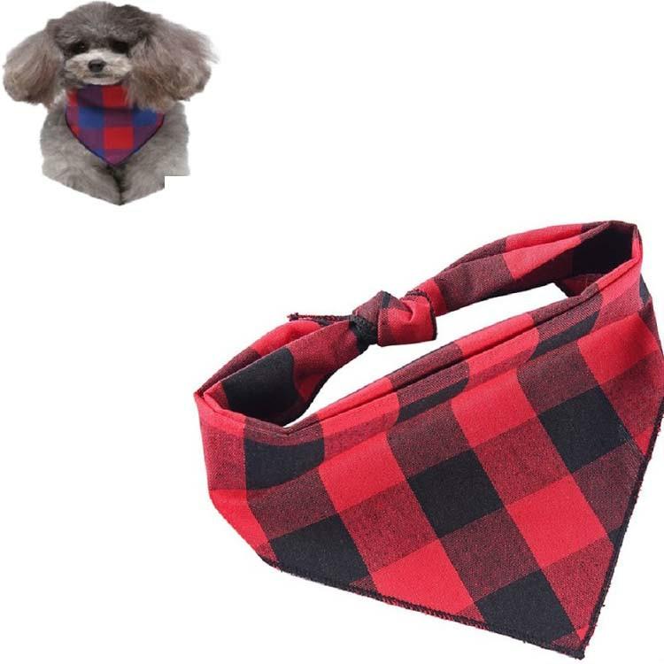 V562-A1049926240DBT-202508290225-00 Cotton Cartoon Print Pet Saliva Towel - Size S 58X41X41Cm - Sjj13 Red Black Grid - Image 1