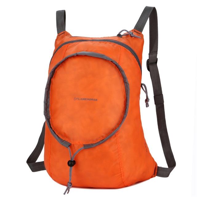 V562-A1055755910DBT-202508282240-00 Waterproof Nylon Collapsible Backpack Lightweight Travel Bag For Women And Men - Orange - Image 1