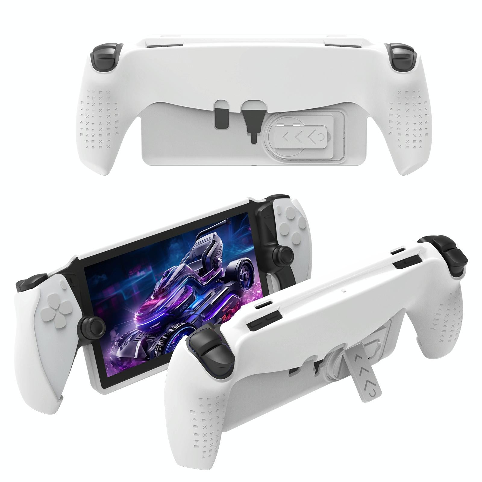 V562-A1060834060DBT-202508290121-00 Jys Tpu Protective Case with Stand for Playstation Portal - Handle Design - White - Image 1
