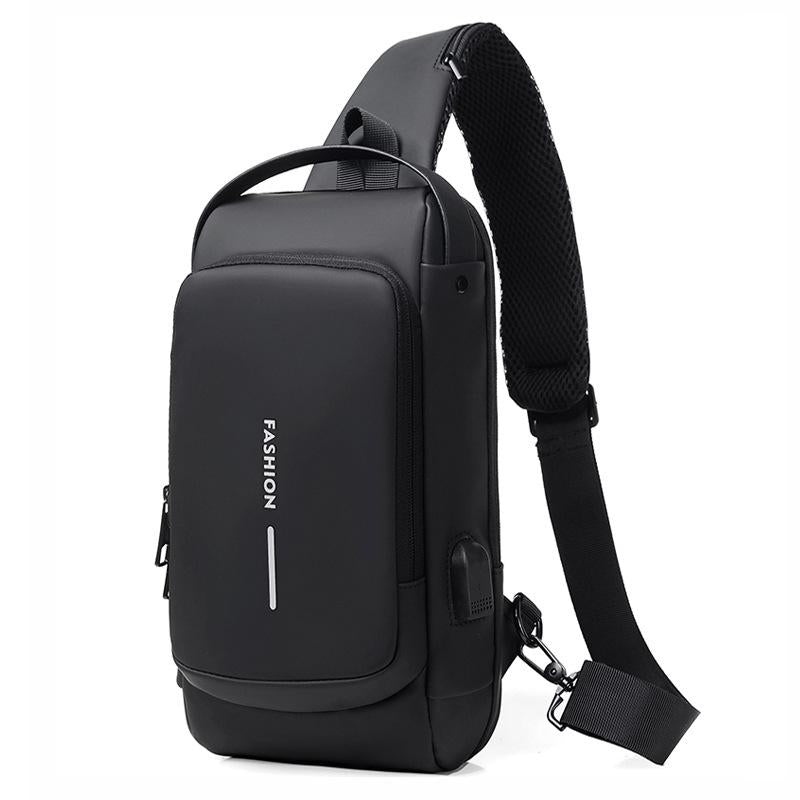 V562-A1072633060DBT-202508282340-00 Anti Theft Men Shoulder Bag With Usb Charging Port - Black - Image 1