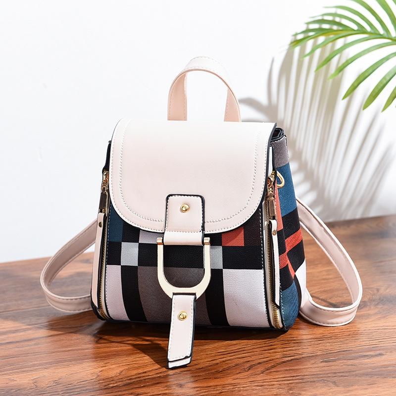 V562-A1075232060DBT-202508281754-00 Stylish Ladies Leather Backpack - Soft Pu Material - White - Image 1