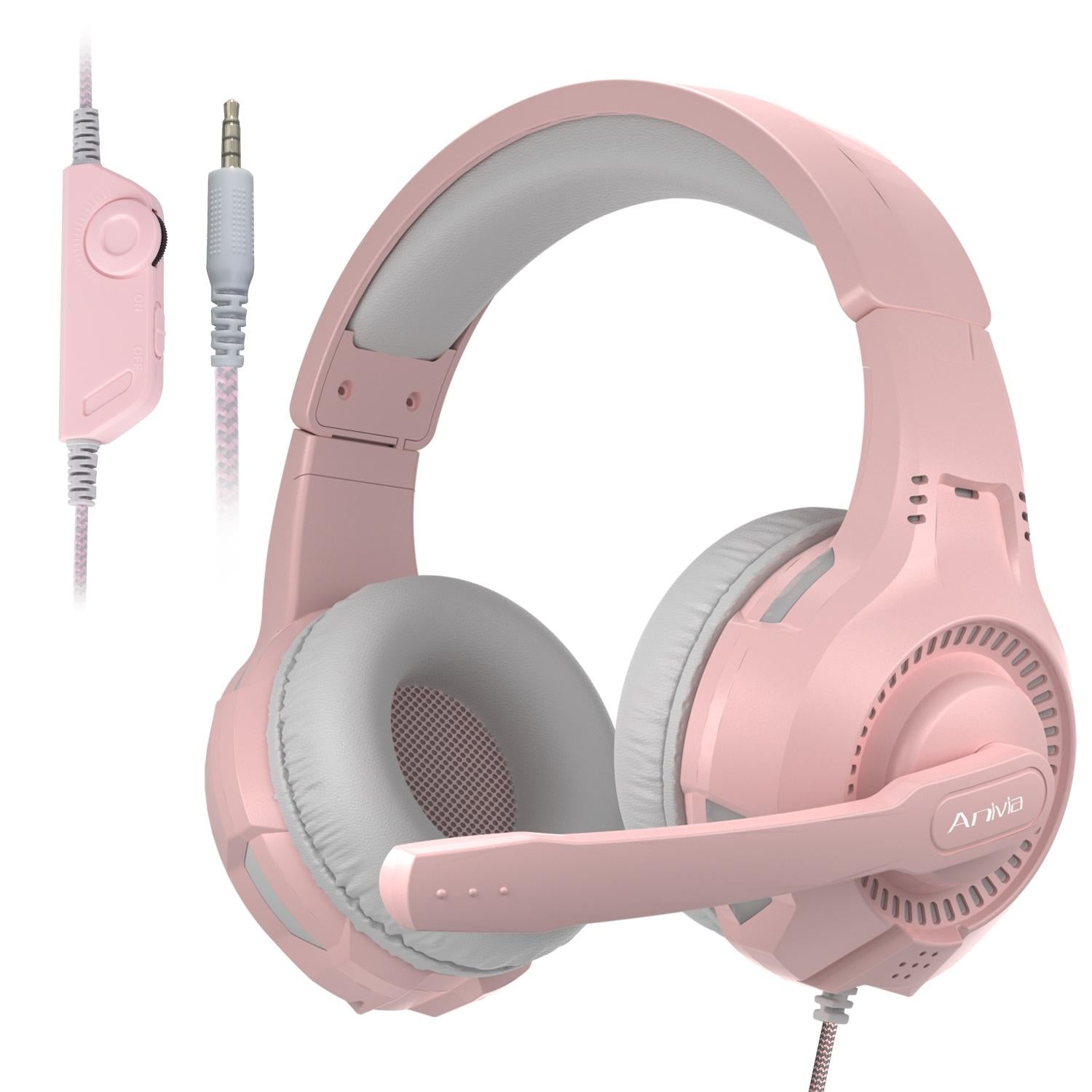 V562-A108235200ADE-202508280107-00 3.5Mm Wired Gaming Headset With Mic Pink - Image 1