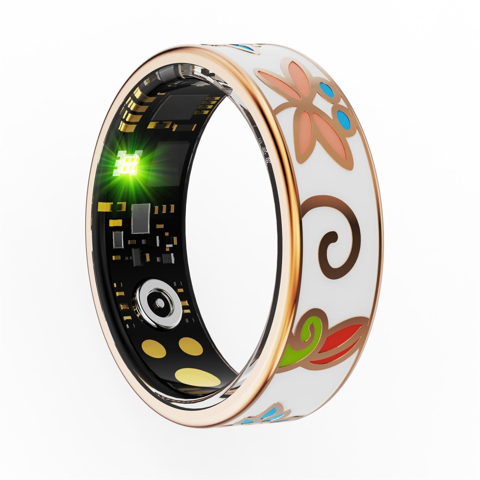 V562-A108988200AYS-202508280225-00 Smart Ring Size 9 Heart Rate Blood Oxygen Sleep Family Care Rose Gold - Image 1