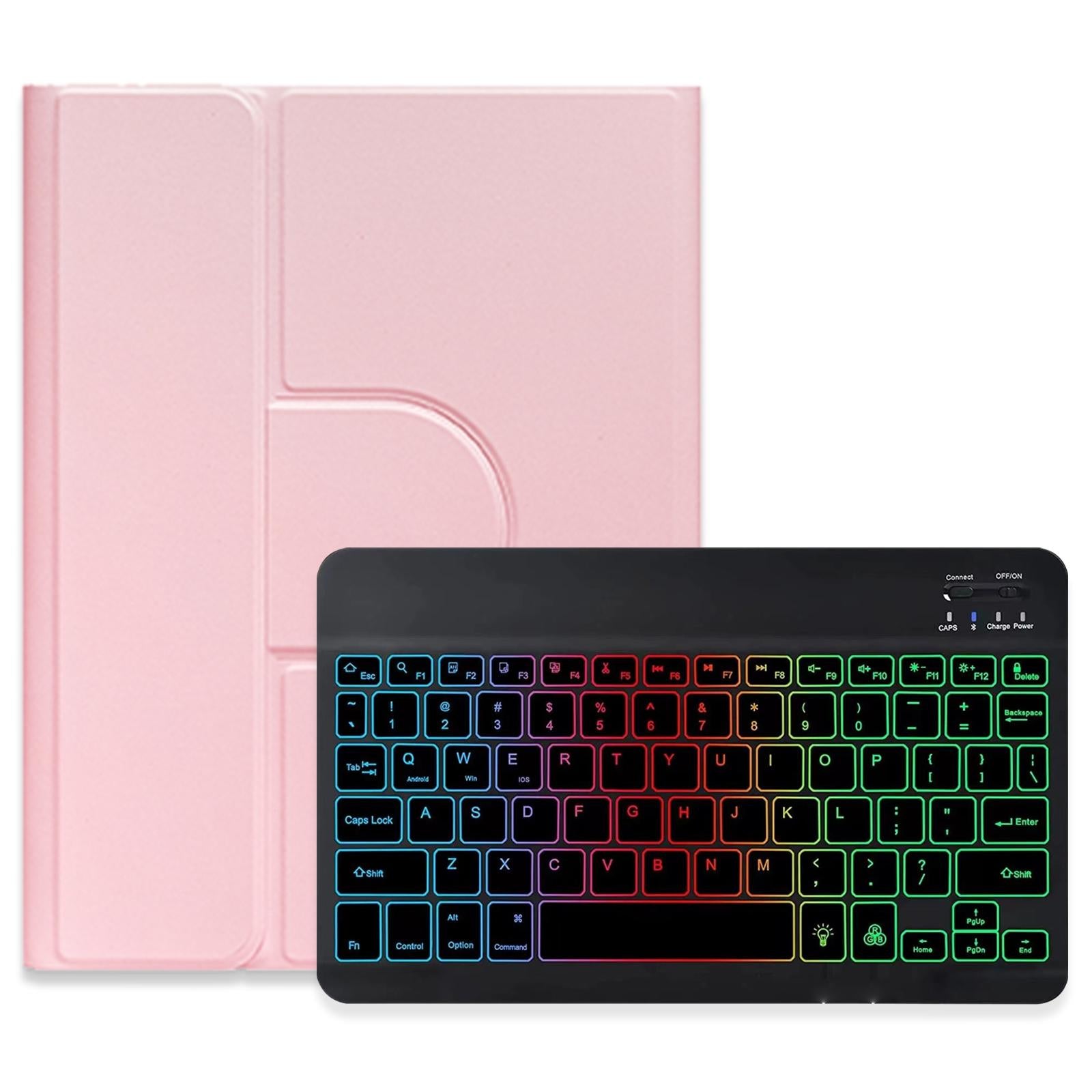 V562-A109040500ADE-202508290726-00 360 Degree Rotatable Bluetooth Keyboard Leather Case With Three-Colour Backlight - Mint Green - For Ipad 10Th Gen 10.9 2022 - Image 1