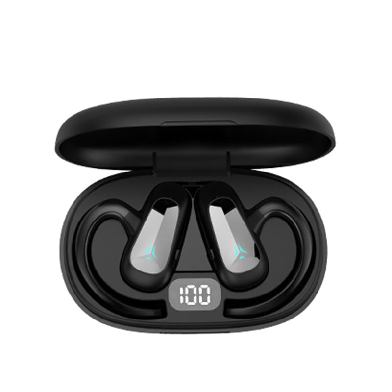 V562-A2065323060DBT-202508281425-00 Digital Display Bluetooth Earphones - Bone Conduction Stereo - Black - Image 1