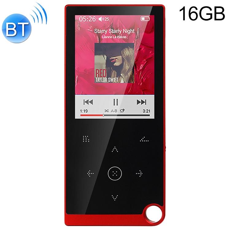 V562-A6027600550DBT-202508291035-00 2.4 Inch Touch Mp4 / Mp3 Player 16Gb Memory Bluetooth E Book Alarm Timer - Red - Image 1