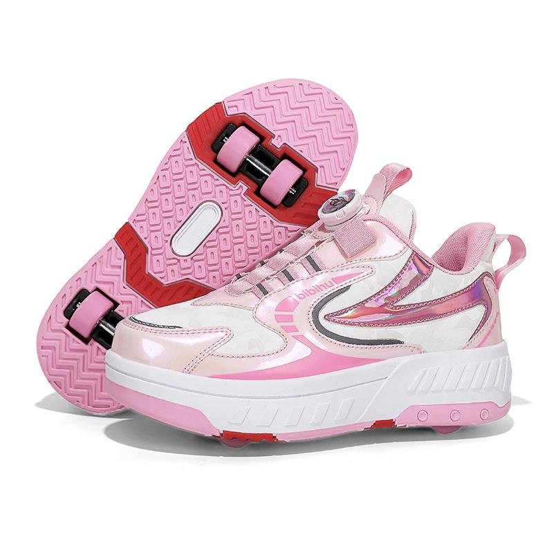 V562-B1000194060DBT-202508280730-00 29 Size Children's Two-wheeled Roller Skating Shoes - Xf18 Pink - 29 - Image 1