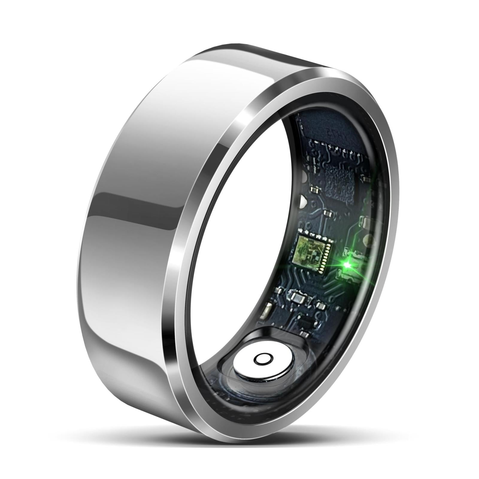 V562-B100365200AYS-202508280640-00 Smart Ring With Heart Rate Blood Oxygen And Sleep Monitoring - R6 Size 8 - White - Image 1