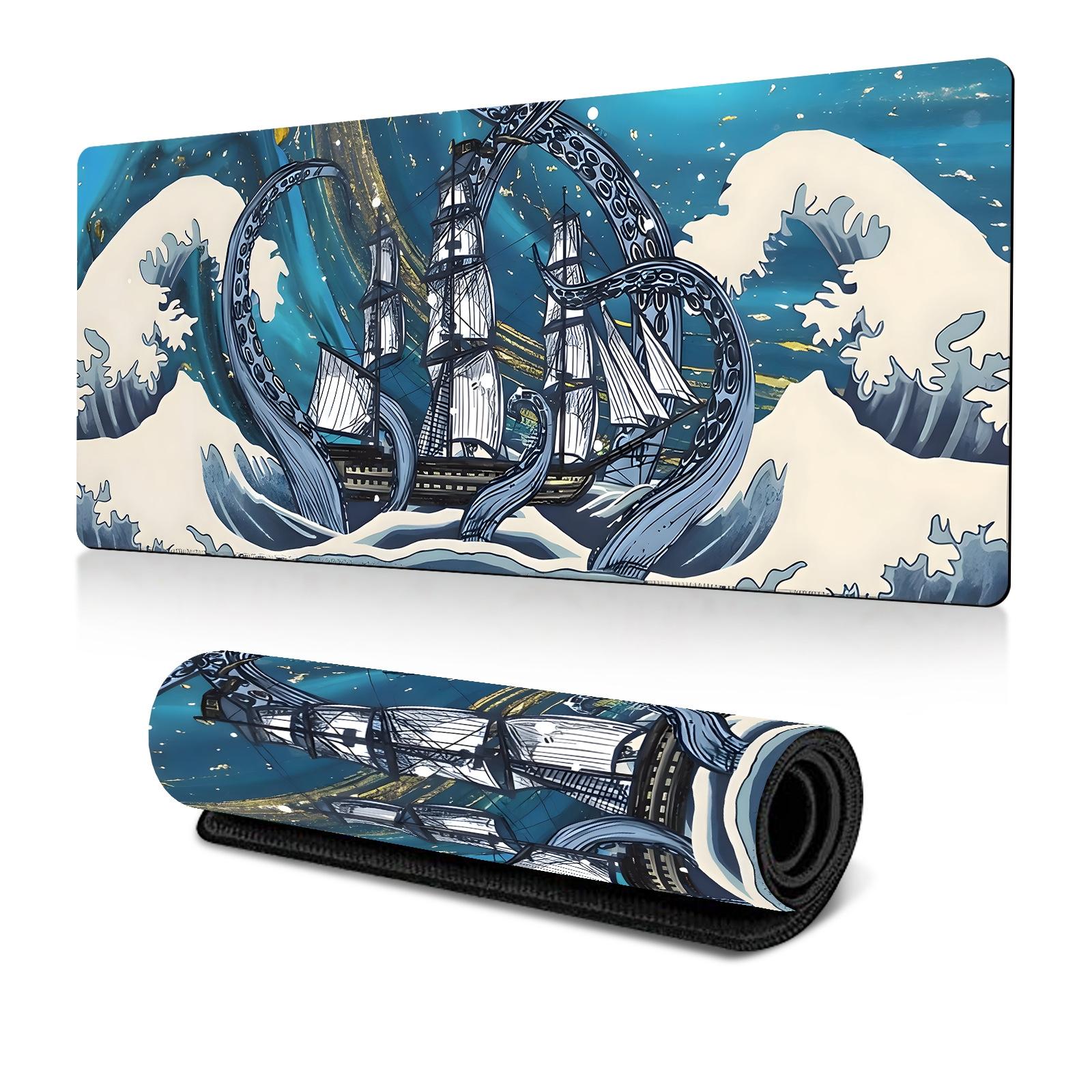 V562-B1008855060DBT-202508291255-00 Non Slip Gaming Mouse Pad Big Wave Design - No.2 - 300X600X2Mm - Image 1