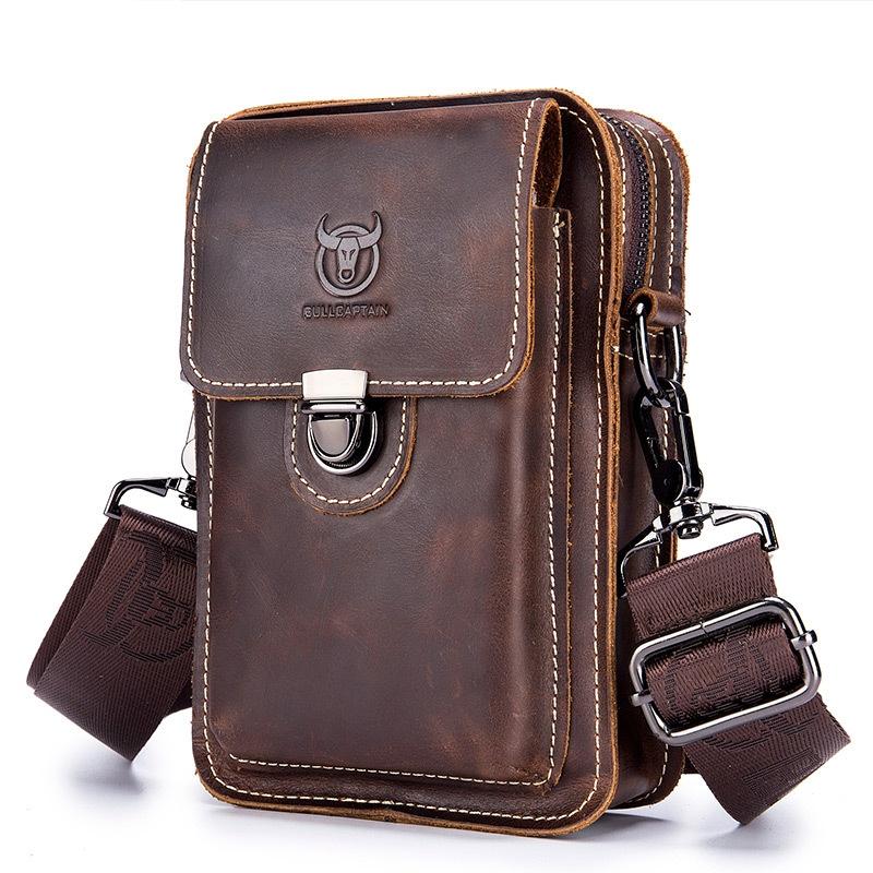 V562-B1019313850DBT-202508291153-00 Men First Layer Cowhide Waist Bag Multi Function - Brown - Image 1