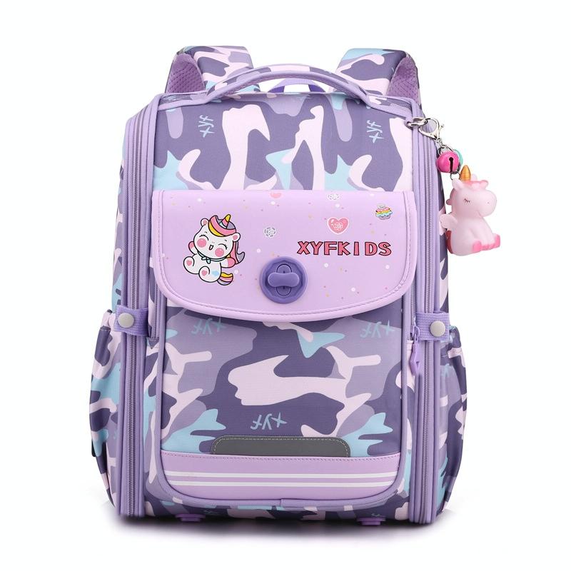 V562-B1019324060DBT-202508281416-00 Double School Backpack for Girls - Gray Purple - Image 1