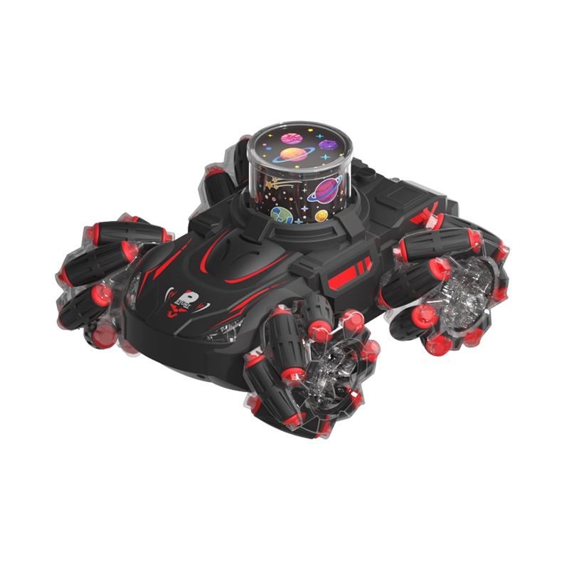 V562-B102271600ADE-202508280921-00 Stunt Remote Control Car with 2.4g Magic Projection - Colourful - Black Red - Image 1