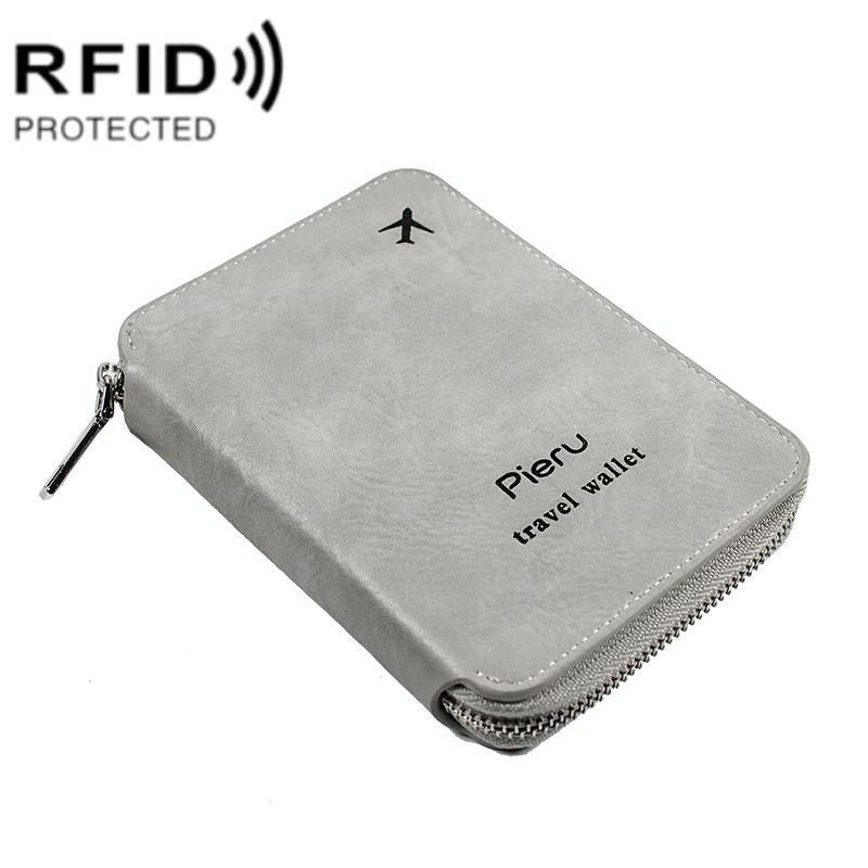 V562-B1030074060DBT-202508281415-00 Rfid-blocking Travel Document Pouch - Gray White - Image 1