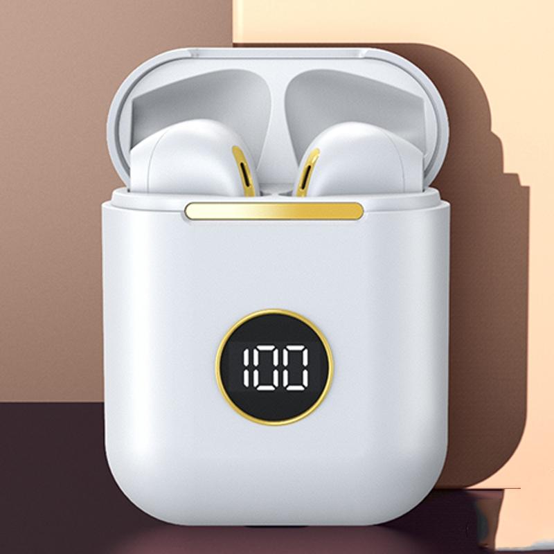 V562-B1048693060DBT-202508280703-00 Wireless Sport Bluetooth Headphones with Led Display and Noise Reduction - White - Image 1