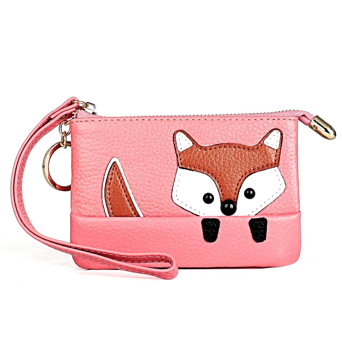 V562-B106266100ADE-202508290046-00 Mini Leather Fox Key Case for Sewing Thread - Pink - Image 1