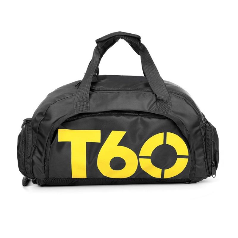 V562-B1077093060DBT-202508291241-00 Waterproof Fitness Backpack For Swimming And Travel - Black Bottom Yellow Word - Image 1