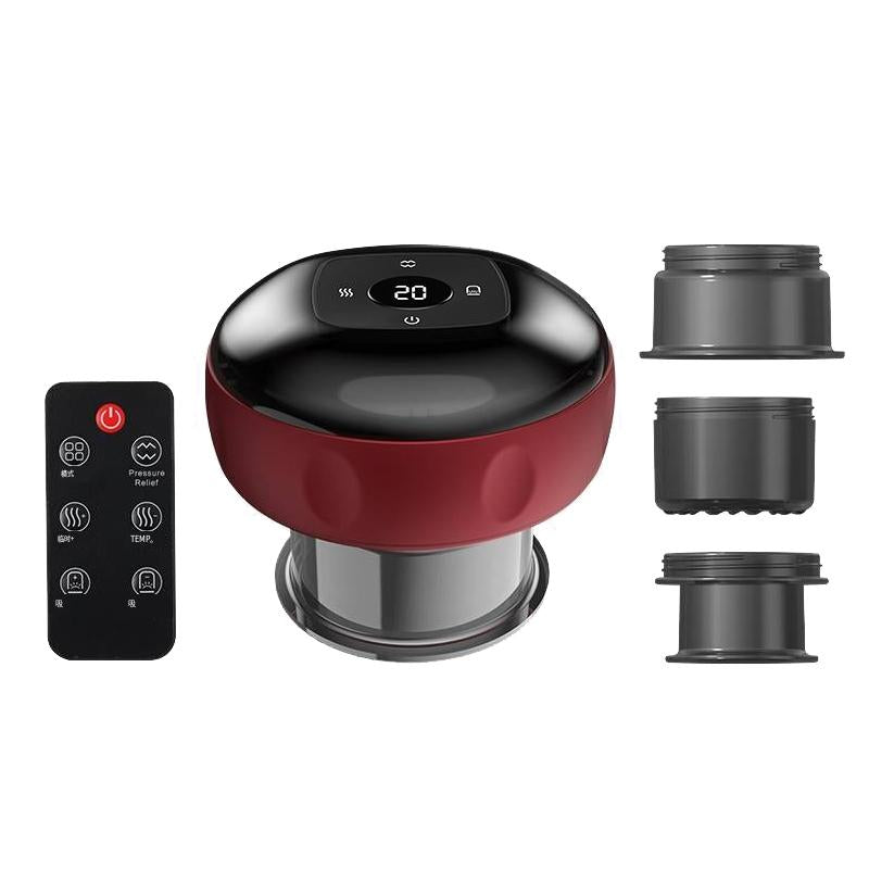 V562-B1082194060DBT-202508292231-00 12-Speed Cupping Massager Set With 3 Cups - Red - Image 1