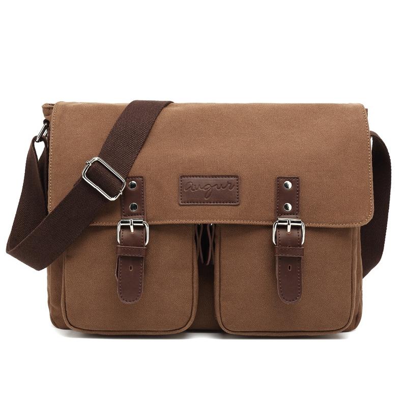V562-B1083142060DBT-202508291225-00 Men Canvas Crossbody Messenger Bag - Coffee - Image 1
