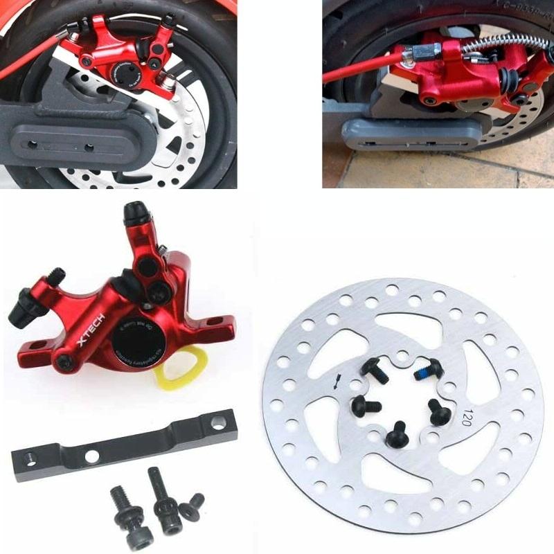 V562-B1084027650DBT-202508281210-00 Upgraded 3-in-1 Scooter Brake & Seat Set for Xiaomi M365 Pro - Red Brake + Black Adapter - Image 1