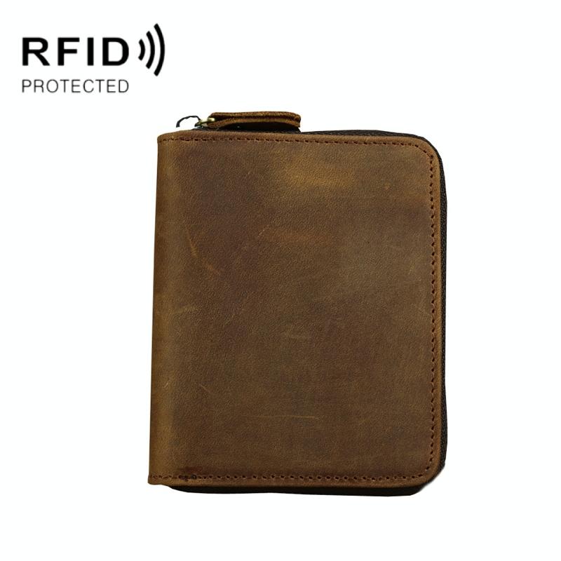 V562-B1088861060DBT-202508280835-00 Leather Rfid Zip Wallet - Blocking Compact - Vertical 3 - Image 1