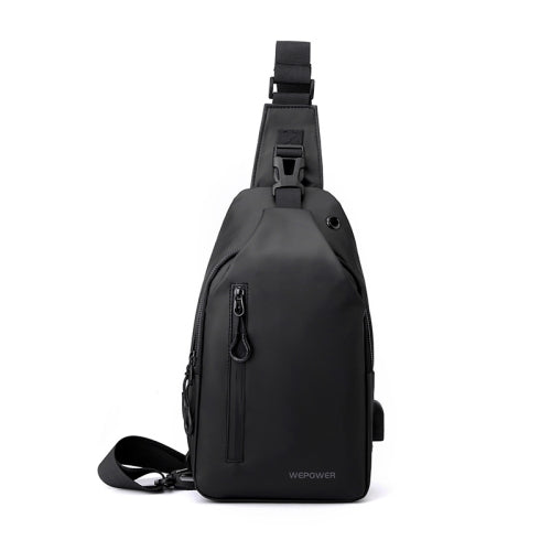 V562-B1092283060DBT-202508282235-00 Men Casual Chest Bag Splashproof Backpack - Black - Image 1