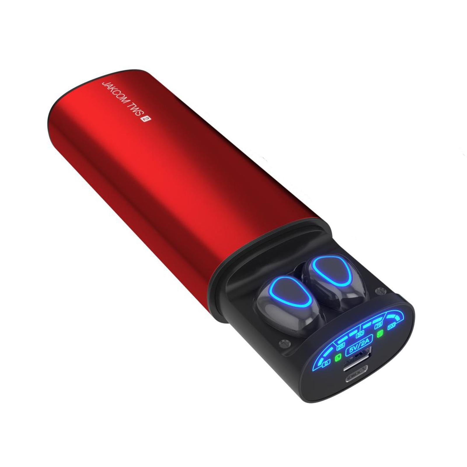 V562-B109975100ADE-202508281255-00 2-in-1 True Wireless Earbuds with Bluetooth 5.0 and Power Bank - Red - Image 1