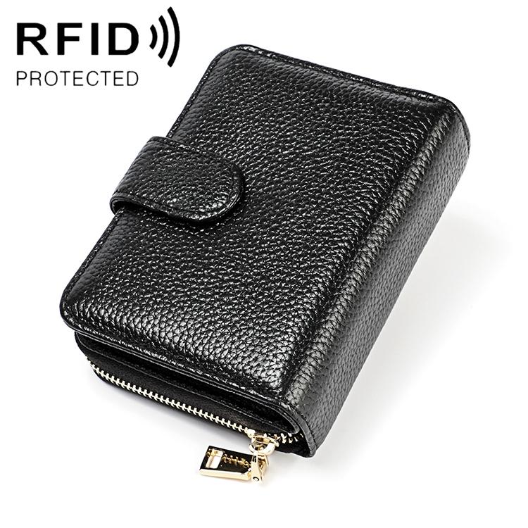 V562-B1610BCC-202508280620-00 Men Anti-magnetic Leather Rfid Wallet - Black - Black - Image 1