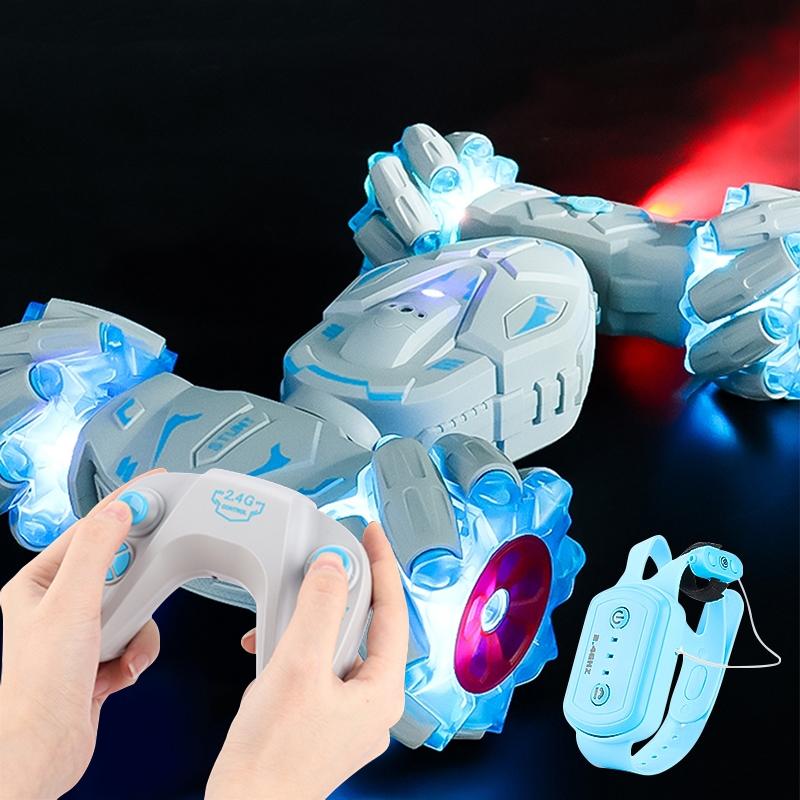 V562-B206450200AYS-202508281530-00 2.4g Dual Rc Torsion Stunt Car with Remote Control - Blue - Image 1