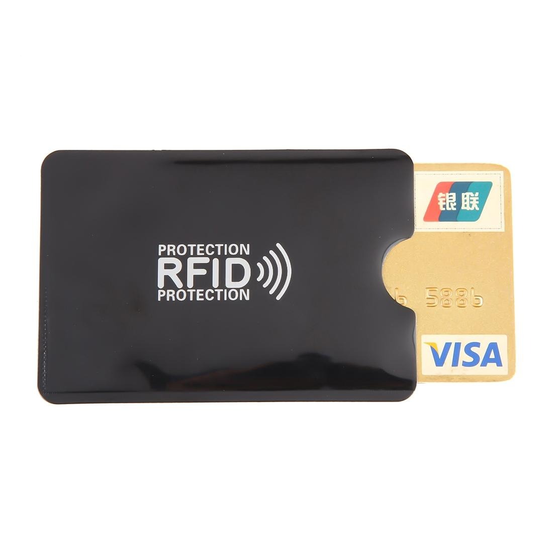 V562-B2093BCC-202508281640-00 100-piece Rfid Blocking Card Holder - 9x6.3cm Aluminum Foil - Black - Image 1