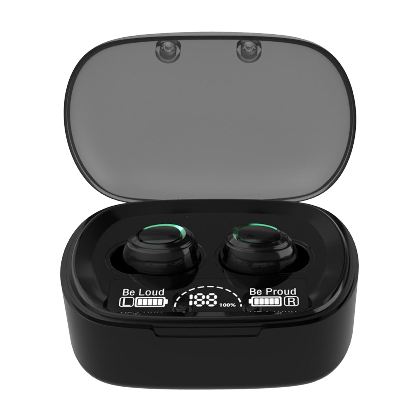 V562-B2459D6PI-202508281230-00 Mini Tws Wireless Bluetooth Earphones with Touch Display - Black - Image 1