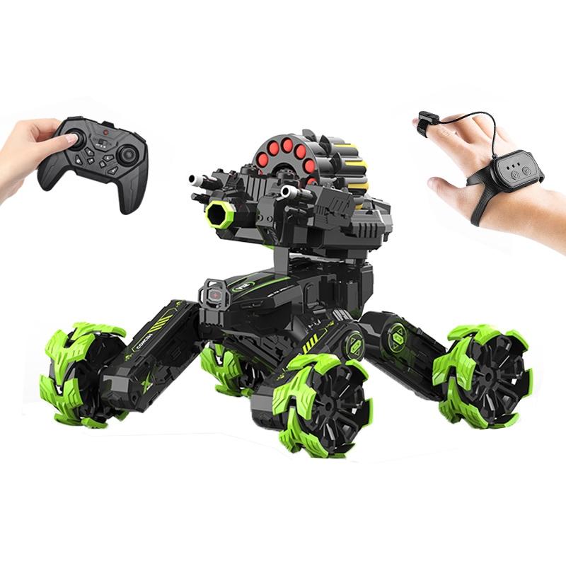 V562-B300698300ADE-202508281735-00 Remote Control Car - Dual Control Soft Bomb - Four-wheel Battle Blooming Tire Spray - Green - Image 1