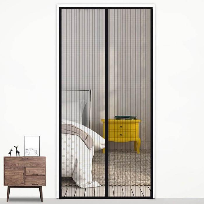 V562-B3172CH-202508281345-00 190x100cm Magnetic Mosquito-proof Screen Door Curtain - Magic Mesh - Black - Image 1